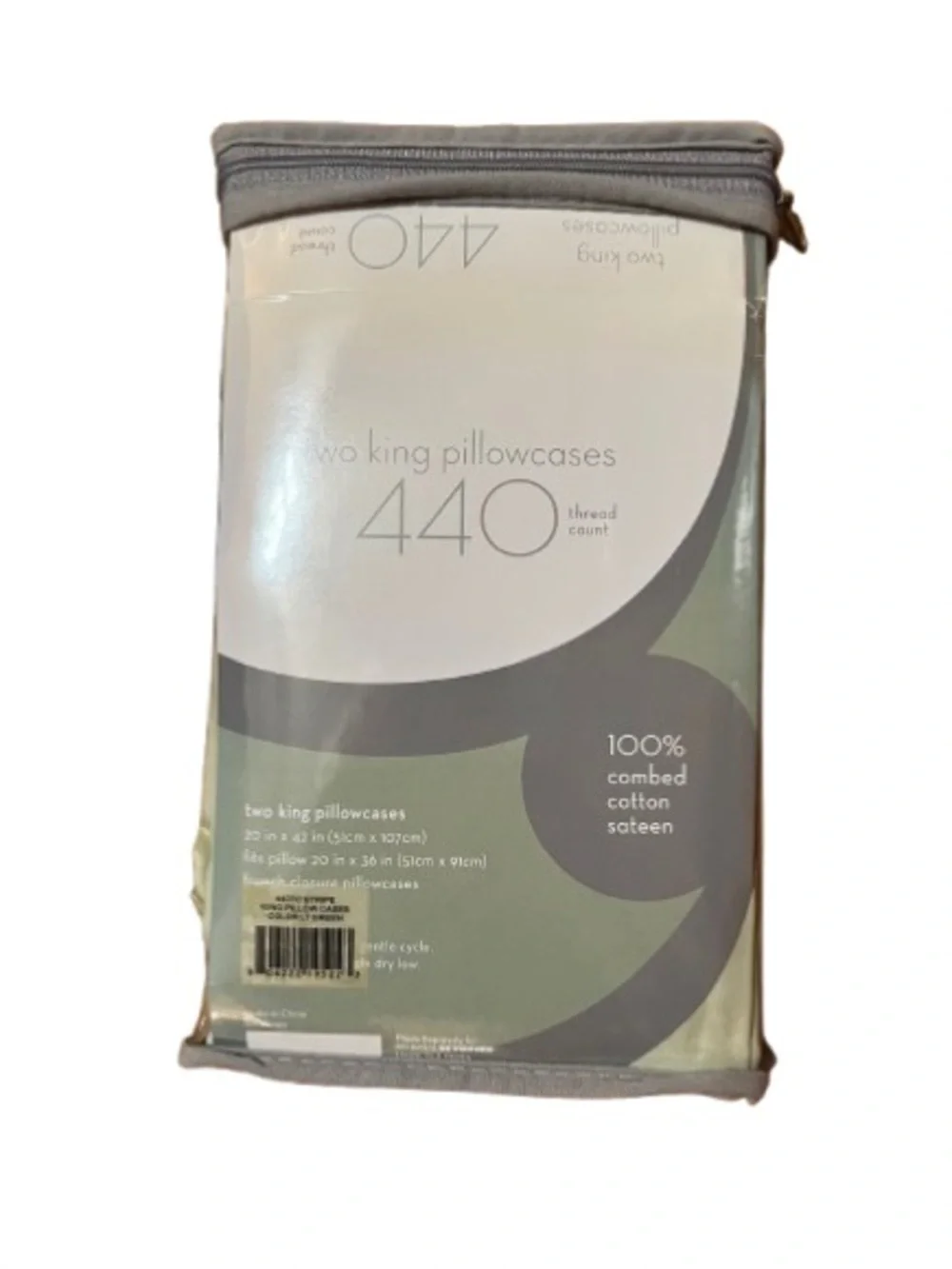NWT Bed Bath & Beyond 440 Thread Count King Sateen Pillowcases Set of Two -